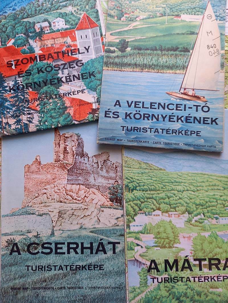 turistatérképek méretarány kiírása nélkül